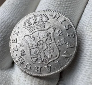 Moneda Plata 2 Reales Carlos III 1808