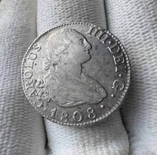 Moneda Plata 2 Reales Carlos III 1808