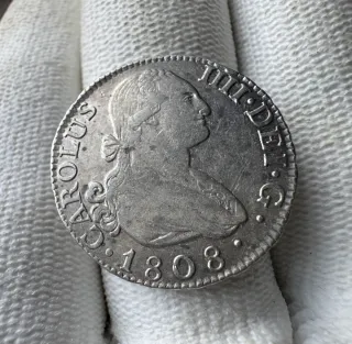 Moneda Plata 2 Reales Carlos III 1808