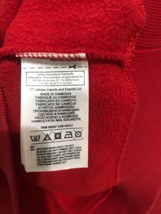 Sudadera Adidas Originals Roja Talla XXL