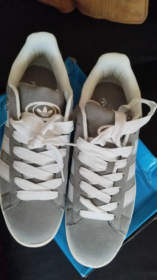 Zapatillas Adidas Campus Hombre Gris Blancas