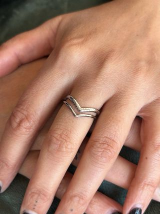 Anello Argento Doppia Punta Acciaio Regolabile