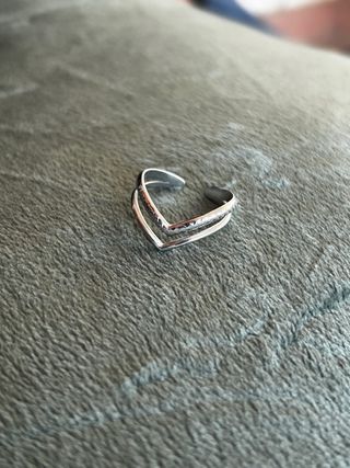 Anello Argento Doppia Punta Acciaio Regolabile