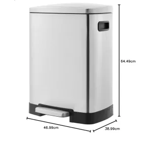 Cubo de reciclaje metálico con pedal