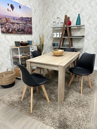 Mesa Comedor Oferta con 4 Sillas Acolchadas Nuevo