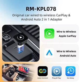 CarPlay 2 en 1, adaptador inalámbrico