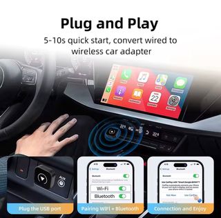 CarPlay 2 en 1, adaptador inalámbrico