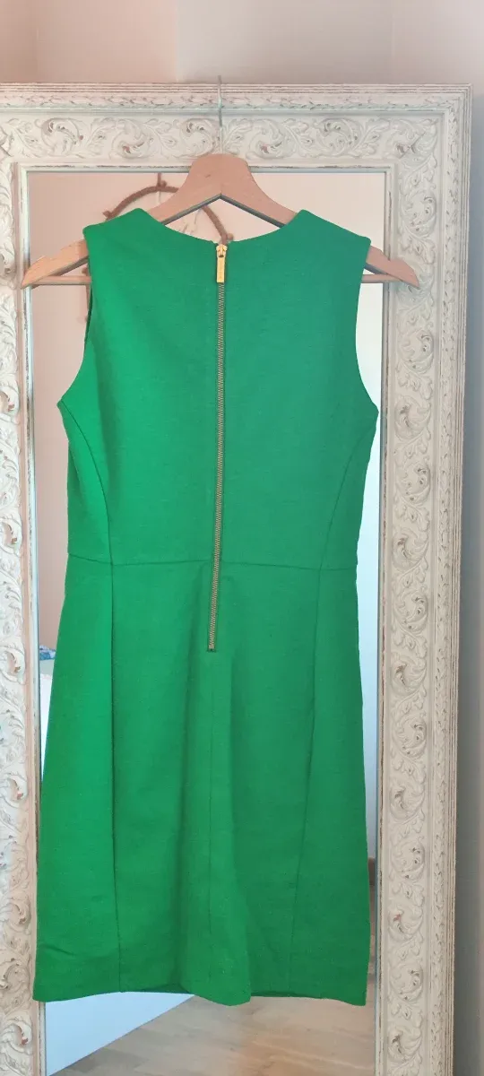 Vestido Michael Kors Verde con Detalle Dorado