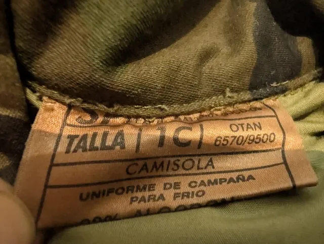Camisola militare NATO 1C mimetica Spagna