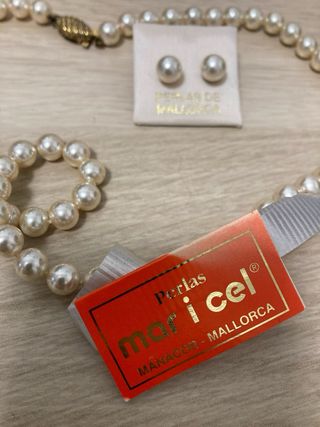 Collar y pendientes perlas Mallorca Mar i Cel