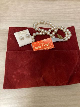 Collar y pendientes perlas Mallorca Mar i Cel
