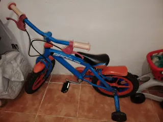 Bicicleta Infantil Spiderman Azul y Naranja