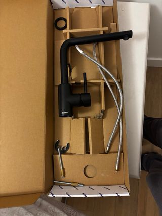 Grifo de fregadero Blanco Mila S Negro