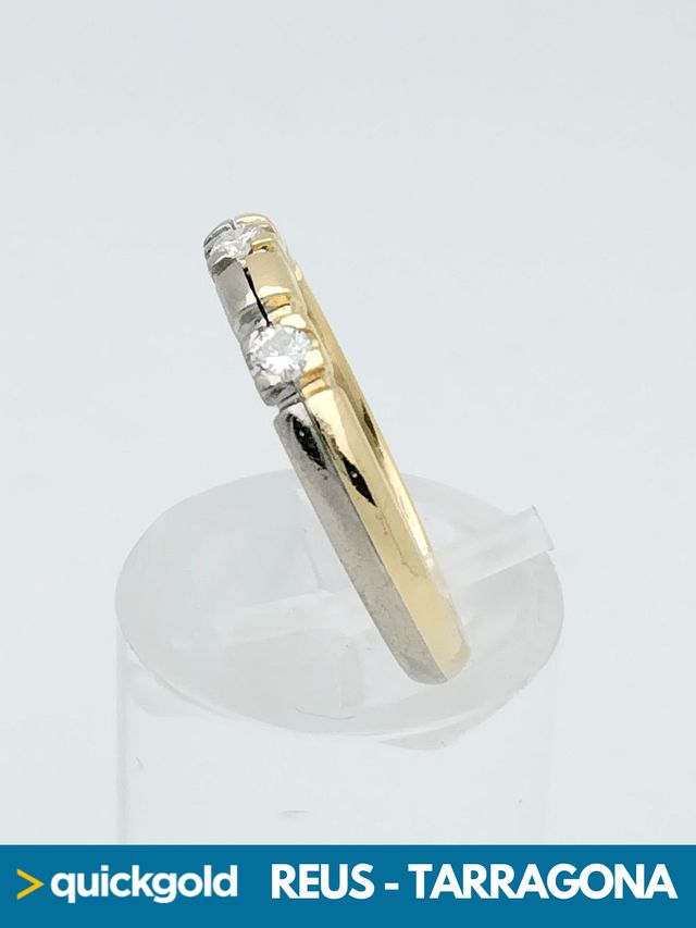 035-01-00844 ANILLO ORO 18K BICOLOR DIAMANTES T15