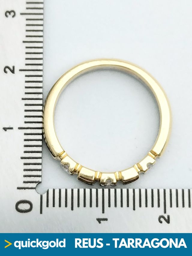 035-01-00844 ANILLO ORO 18K BICOLOR DIAMANTES T15