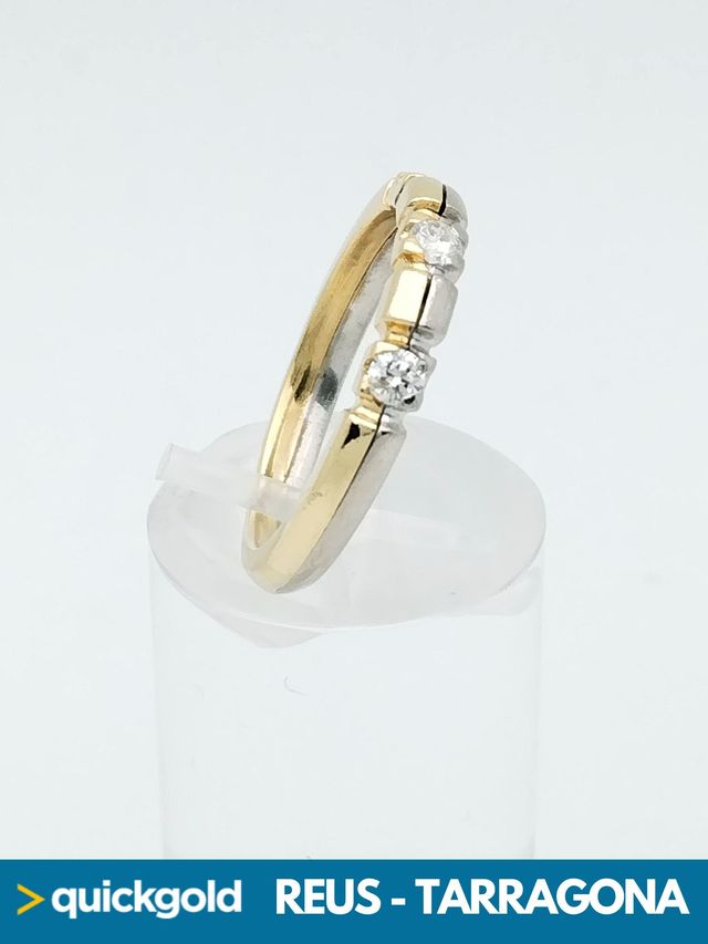 035-01-00844 ANILLO ORO 18K BICOLOR DIAMANTES T15
