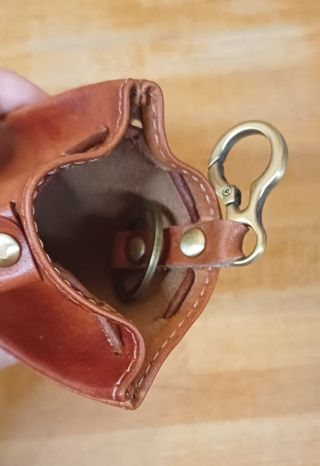 Bolsa monedero cuero auténtico 11x12cm varios