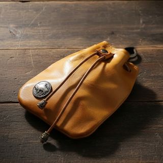 Bolsa monedero cuero auténtico 11x12cm varios