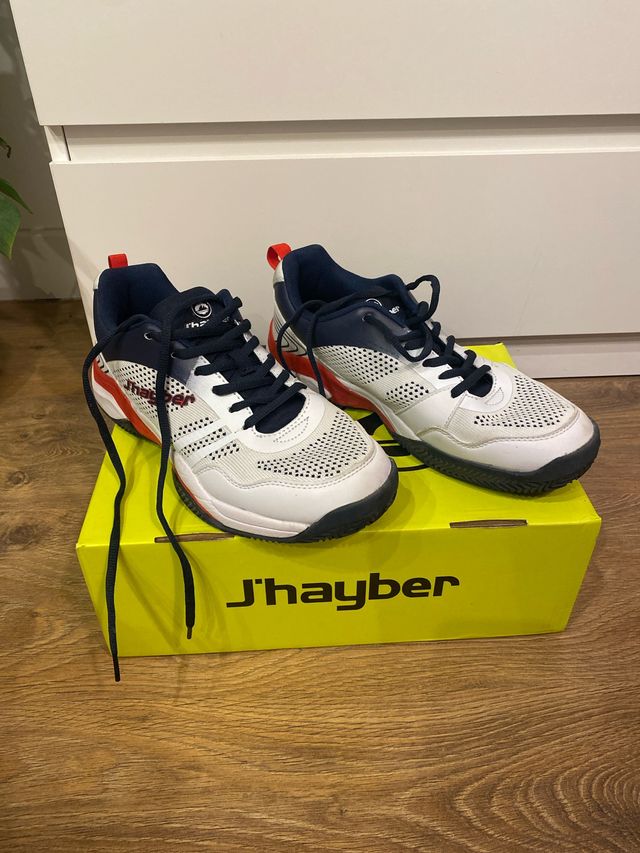 Zapatillas de pádel J'hayber blancas y azules