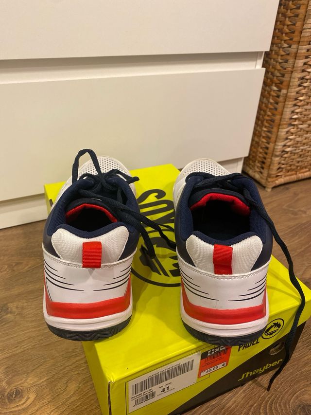 Zapatillas de pádel J'hayber blancas y azules