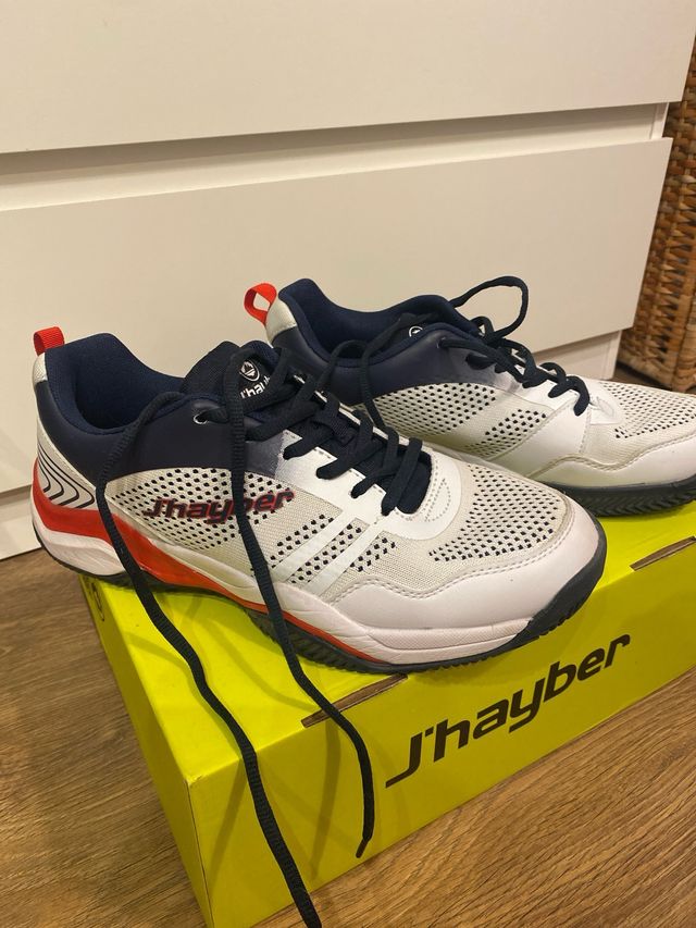 Zapatillas de pádel J'hayber blancas y azules