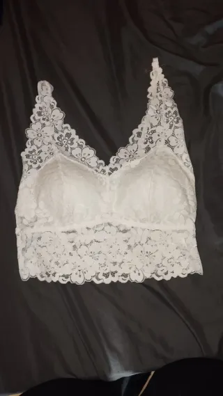Top encaje blanco talla única