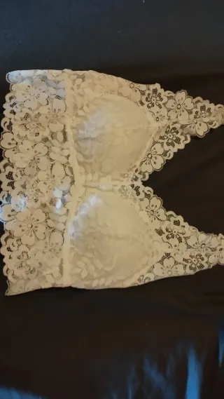 Top encaje blanco talla única
