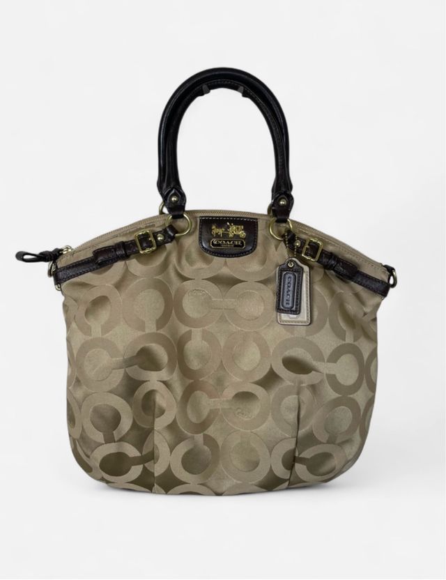 Borsa da donna Coach beige e marrone
