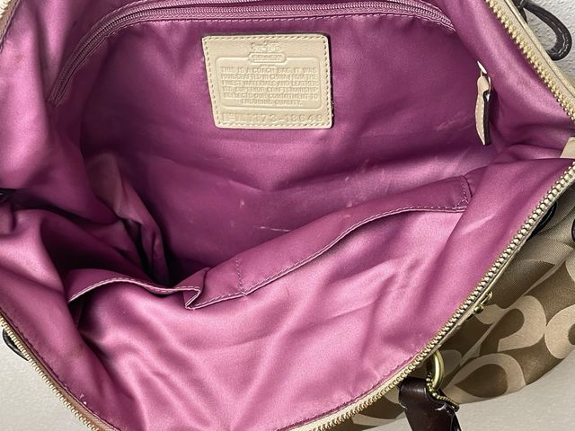 Borsa da donna Coach beige e marrone