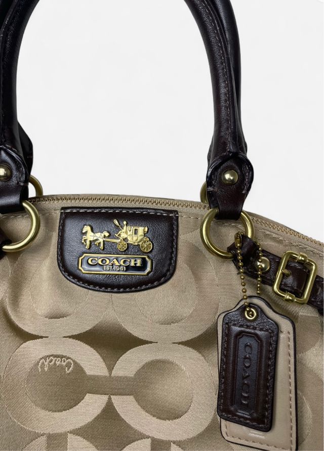 Borsa da donna Coach beige e marrone