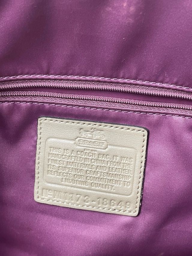 Borsa da donna Coach beige e marrone