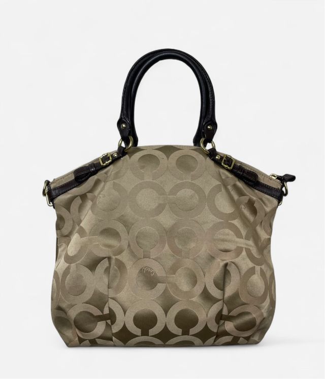 Borsa da donna Coach beige e marrone
