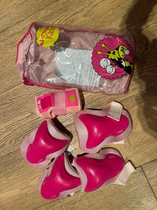 Protecciones patinaje rosa niñas