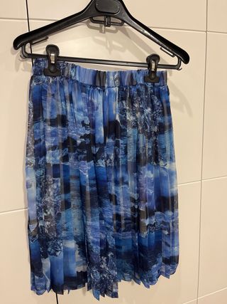 Traje de falda Mango azul y multicolor