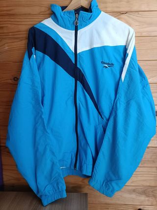 Sudadera Reebok Color Azul, Blanco y Negro TallaXL