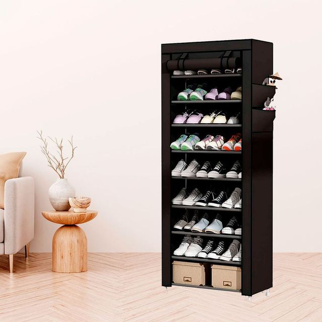 Armario Zapatero Tela Negro 160x88x30 NUEVO