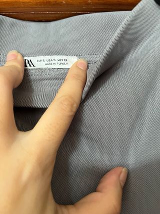 Falda Larga Zara Gris Volantes