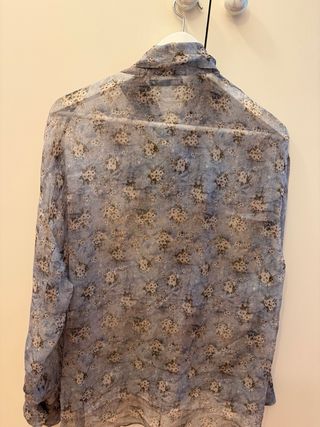 Blusa Zara Gasa Flores Talla S