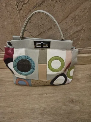 Bolso de mano patchwork multicolor