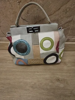Bolso de mano patchwork multicolor