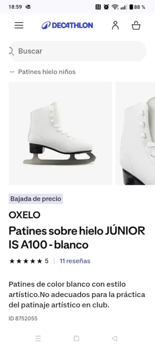 Patines hielo OXELO JUNIOR T.34