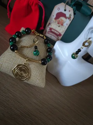 Conjunto Pulsera y Pendientes Acero Inoxidable.