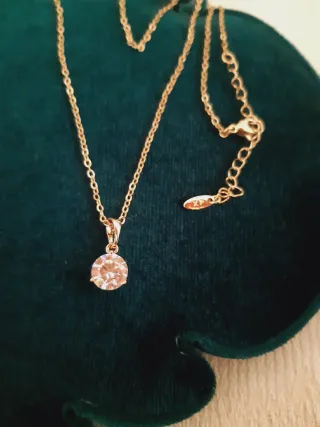 Collar chapado en oro con circonita cubica