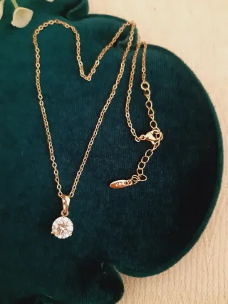 Collar chapado en oro con circonita cubica