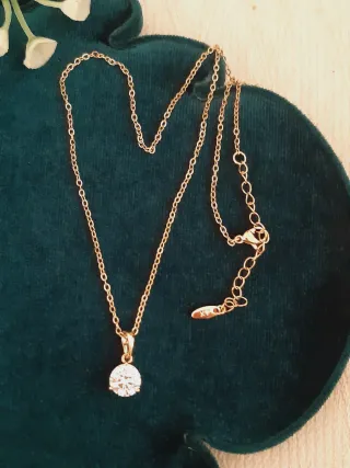 Collar chapado en oro con circonita cubica