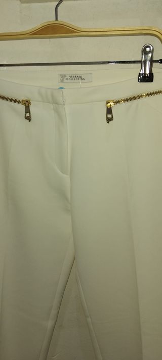 Pantalón Versace Collection Blanco Mujer