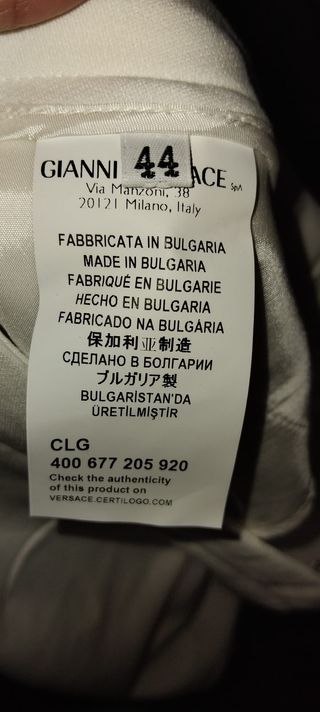 Pantalón Versace Collection Blanco Mujer