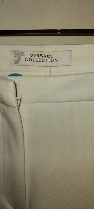 Pantalón Versace Collection Blanco Mujer