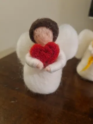 Coppia Angeli Lana Cardata Waldorf