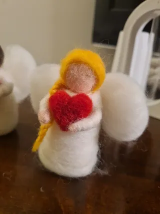 Coppia Angeli Lana Cardata Waldorf